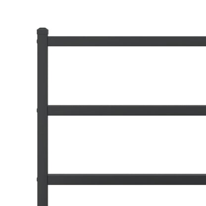 Metal Bed Frame without Mattress with Headboard Black 140x190cm