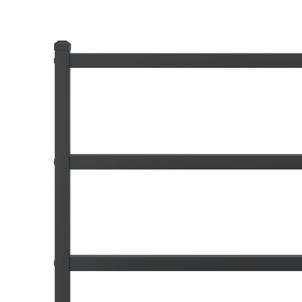 Metal Bed Frame without Mattress with Headboard Black 140x200cm