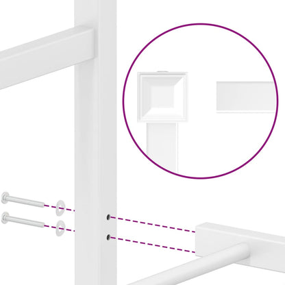 Metal Bed Frame without Mattress with Headboard White 183x213cm