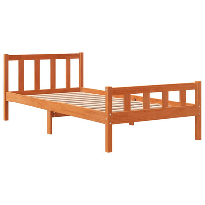 Bed Frame without Mattress Wax Brown 90x190 cm Single Solid Wood Pine