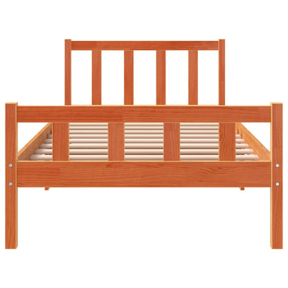 Bed Frame without Mattress Wax Brown 90x190 cm Single Solid Wood Pine