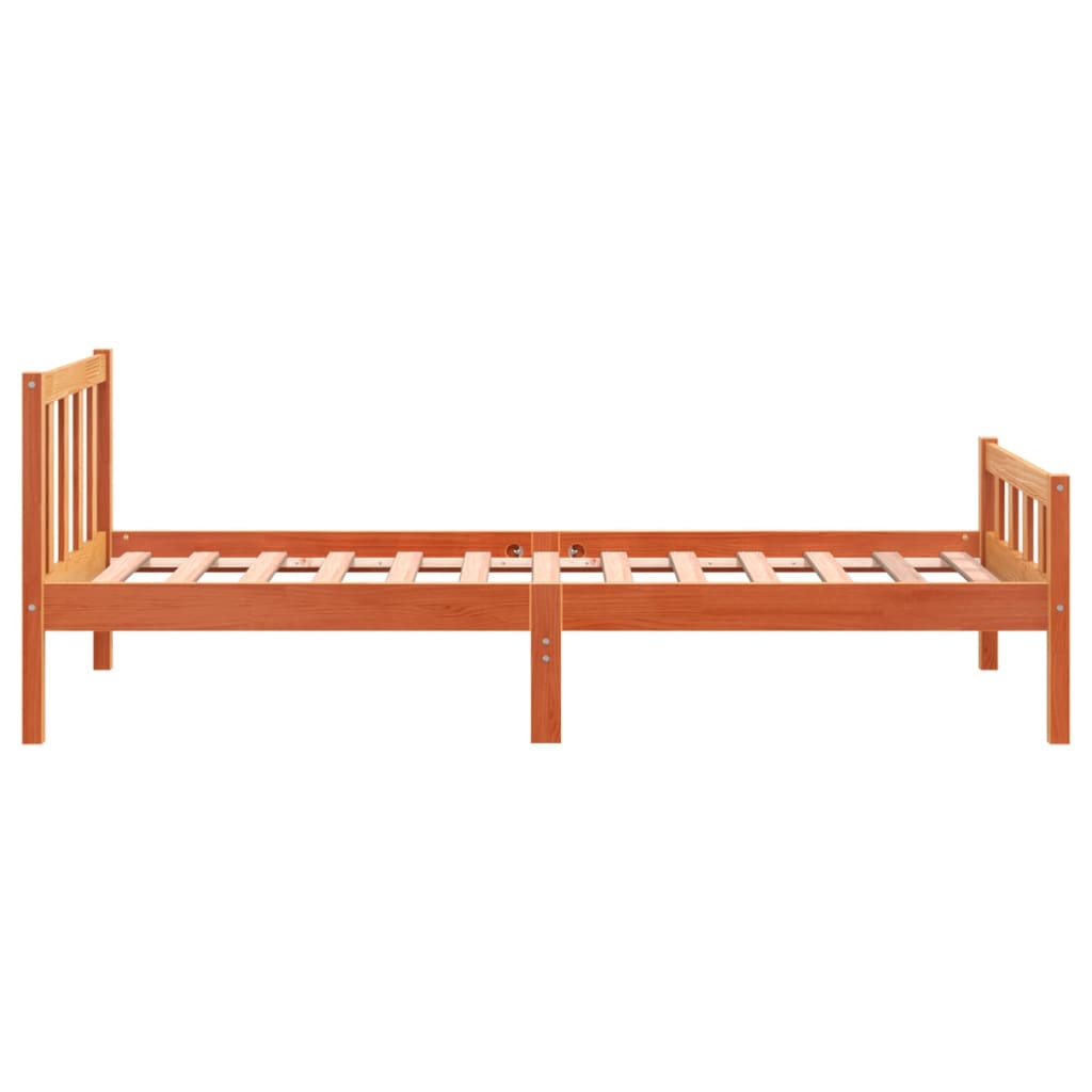 Bed Frame without Mattress Wax Brown 90x190 cm Single Solid Wood Pine