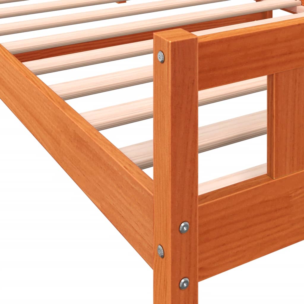 Bed Frame without Mattress Wax Brown 90x190 cm Single Solid Wood Pine