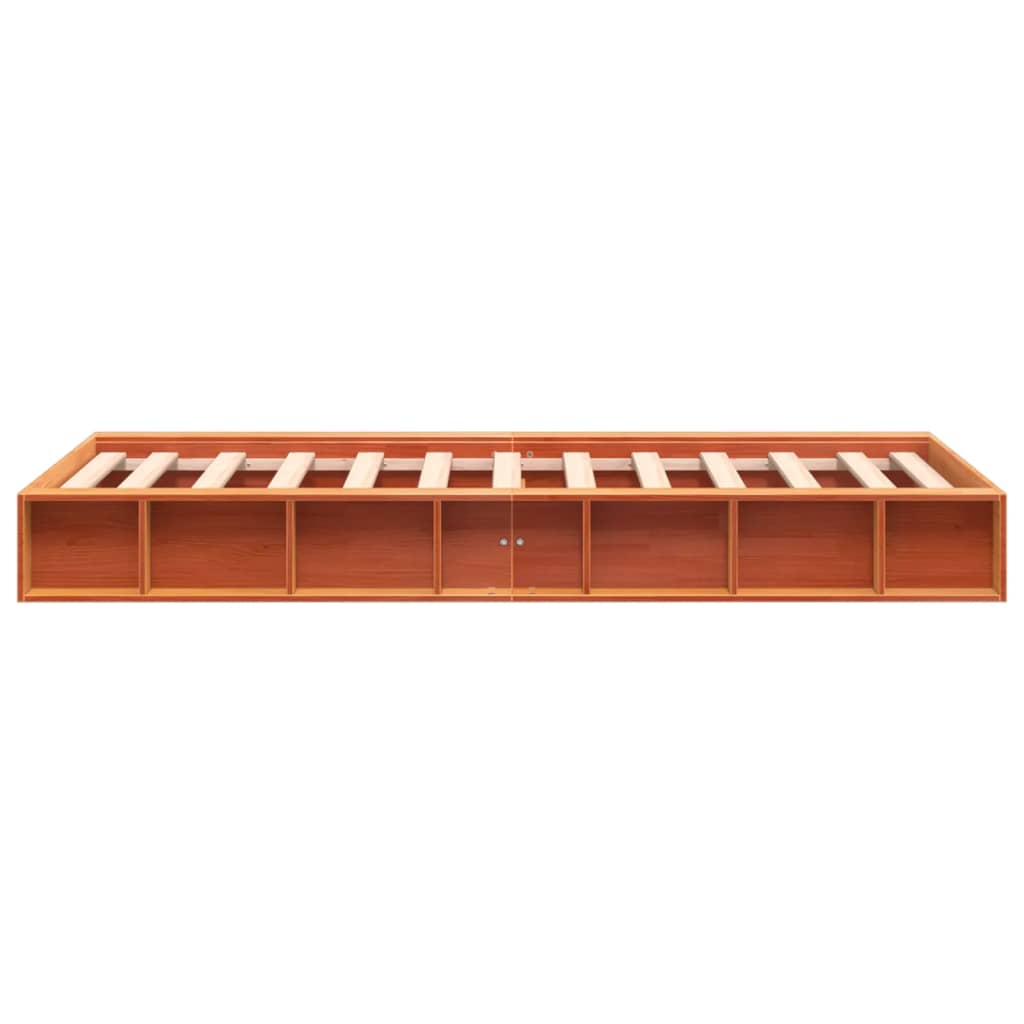 Bed Frame without Mattress Wax Brown 90x200 cm Solid Wood Pine