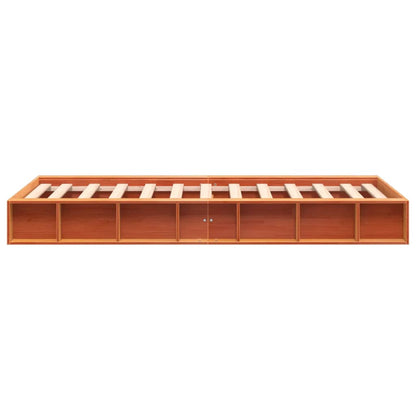 Bed Frame without Mattress Wax Brown 90x200 cm Solid Wood Pine