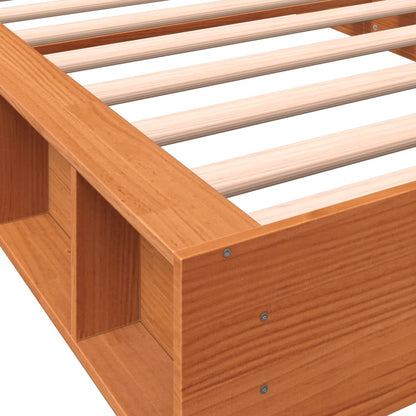 Bed Frame without Mattress Wax Brown 90x200 cm Solid Wood Pine