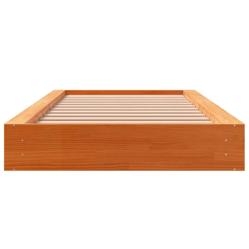 Bed Frame without Mattress Wax Brown 75x190 cm Small Single Solid Wood Pine