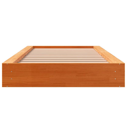 Bed Frame without Mattress Wax Brown 75x190 cm Small Single Solid Wood Pine