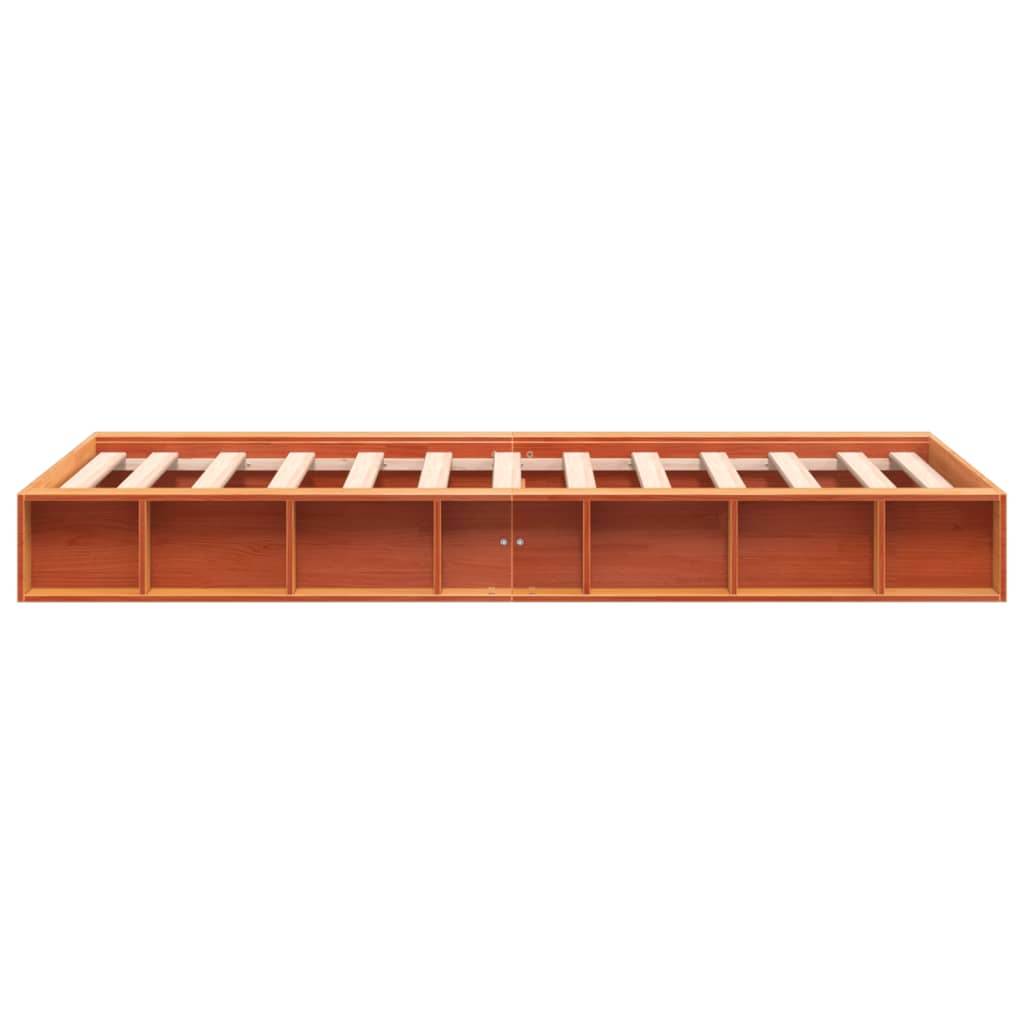Bed Frame without Mattress Wax Brown 75x190 cm Small Single Solid Wood Pine