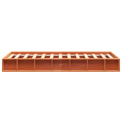 Bed Frame without Mattress Wax Brown 75x190 cm Small Single Solid Wood Pine