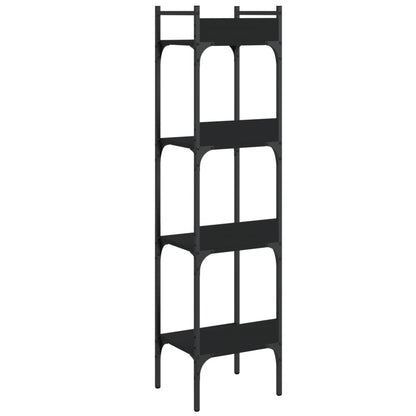 Bookshelf 4-Tier Black 35x30x138.5 cm Engineered Wood