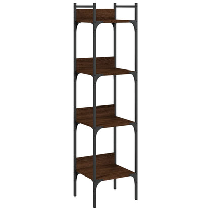 Bookshelf 4-Tier Brown Oak 35x30x138.5 cm Engineered Wood