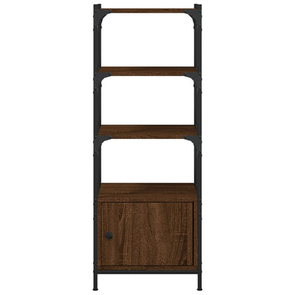 Bookcase 3-Tier Brown Oak 41x30x109.5 cm Engineered Wood