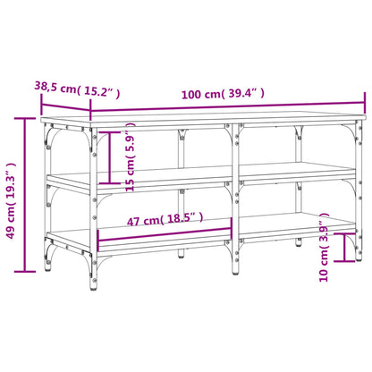 Shoe Bench Sonoma Oak 100x38.5x49 cm Engineered Wood