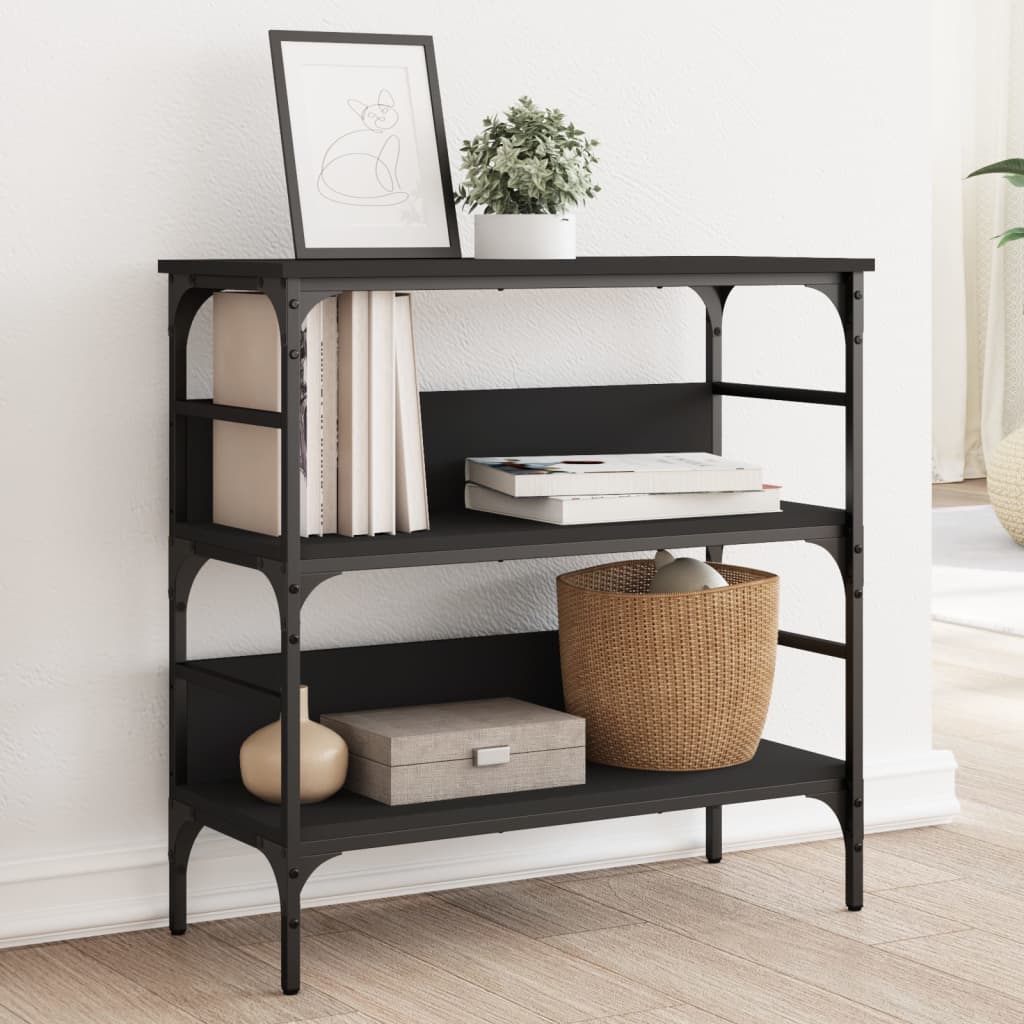 Console Table Black 75x32x75 cm Engineered Wood