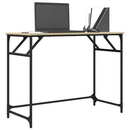 Desk Sonoma Oak 100x45x76 cm Engineered Wood and Powder-coated Steel