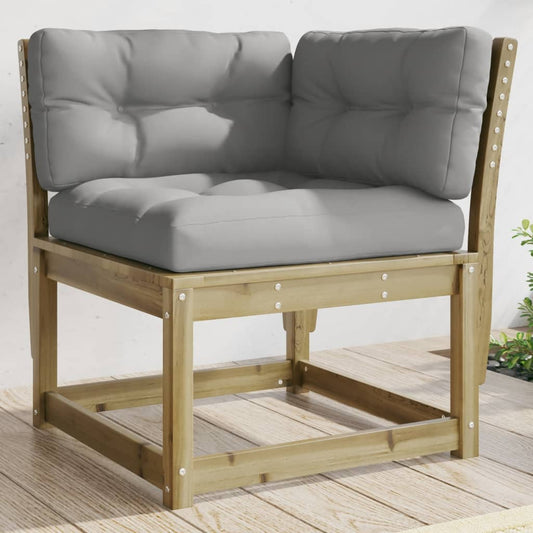 Garden Sofa Corner with Cushions 73x73x78 cm Impregnated Wood Pine