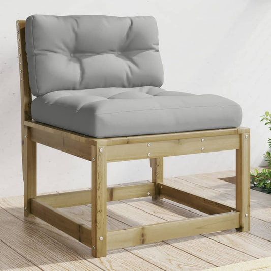 Garden Sofa with Cushions Impregnated Wood Pine