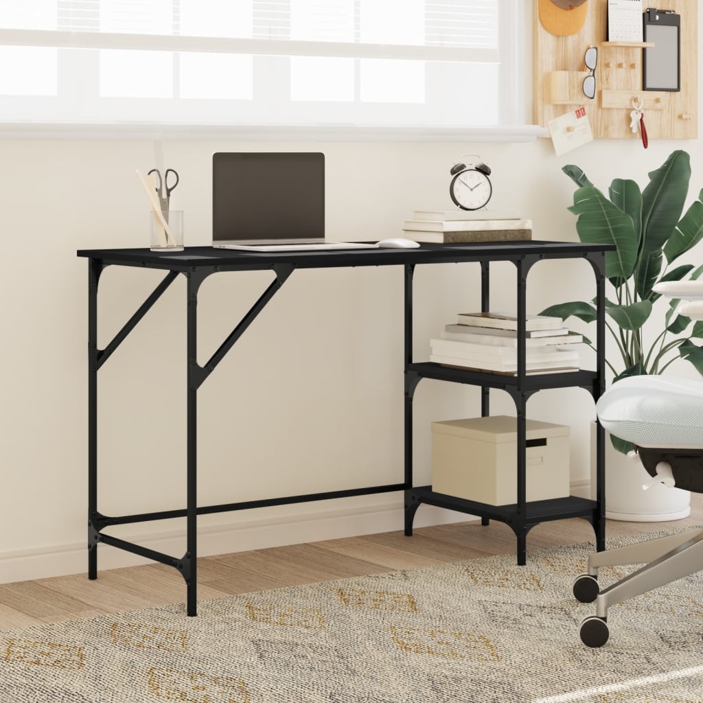 Desk Black 120x50x75 cm Metal and Engineered Wood