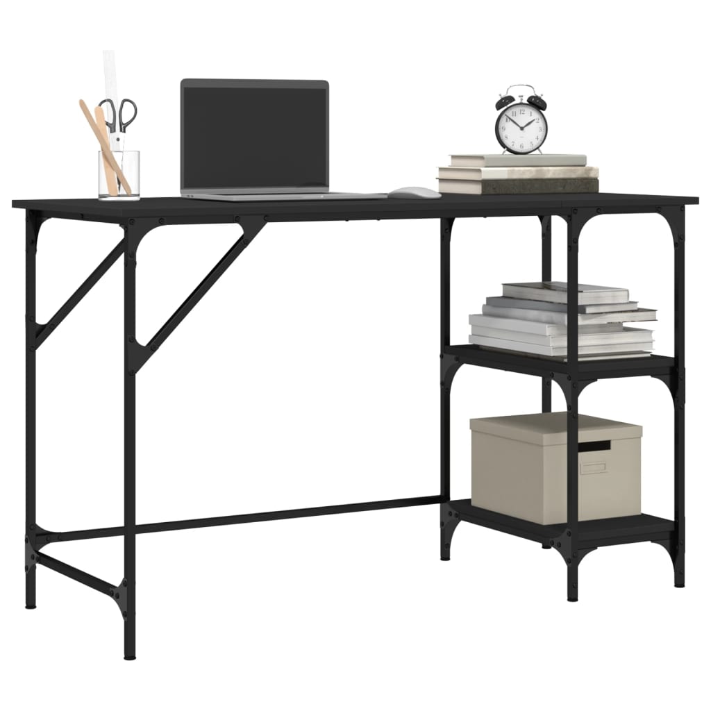 Desk Black 120x50x75 cm Metal and Engineered Wood