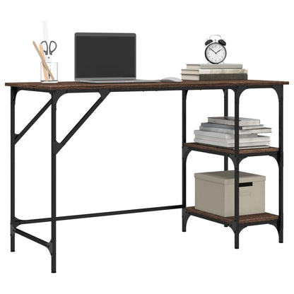 Desk Brown Oak 120x50x75 cm Metal and Engineered Wood