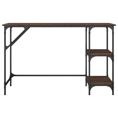 Desk Brown Oak 120x50x75 cm Metal and Engineered Wood