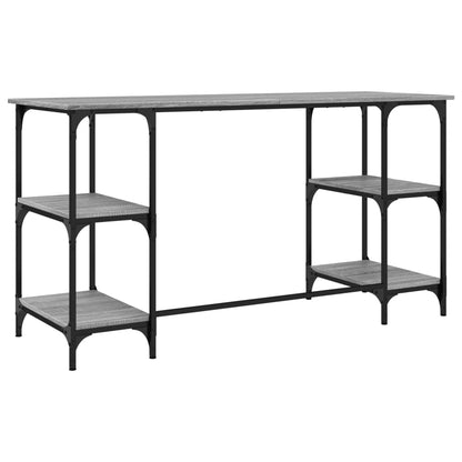 Desk Grey Sonoma 140x50x75 cm Metal and Engineered Wood